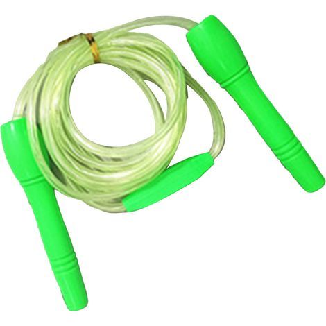 Adjustable light-up jump rope that glows in the dark for adults and children (Green)