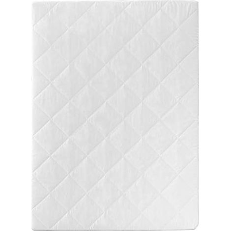 roba Materassino per Bambini e Neonati per Box Rettangolare 75 x 100 cm, Fodera Trapuntata, Rimovibile e Lavabile, Con Zip, Imbottito, Bianco (1/4)