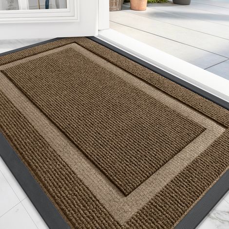 Paillasson marron 43,3 x 75 cm (1 pièce) Paillasson pour terrasse/porche résistant à la décoloration et facile à nettoyer (1/5)