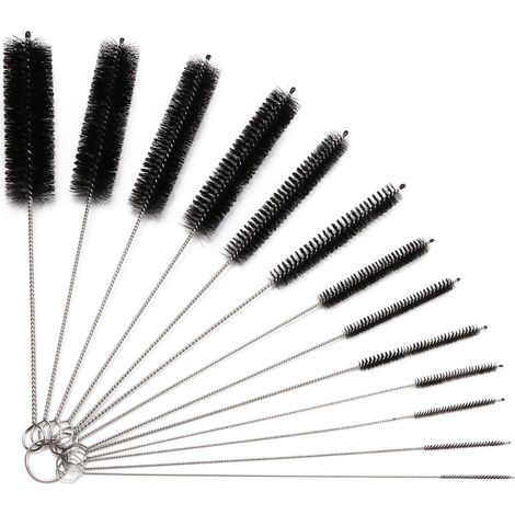 Sollbry Tube Brosse de Nettoyage 13pcs Kit, Brosse de Nettoyage Tube pour Bouteille en Verre Bébé Biberon Bouilloire Clavier, Tuyau Brosses de Nettoyage (1/5)