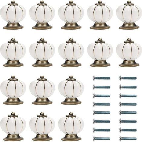 Keramikknopf, runder Vintage-Möbelknopf für Schubladen und Schränke (16er-Set) (1/4)
