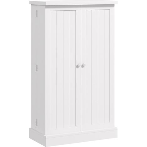 Armadio da Cucina con 5 Ripiani Centrali e 2 Ripiani Laterali a 6 Livelli 60x30x104 cm in MDF Bianco