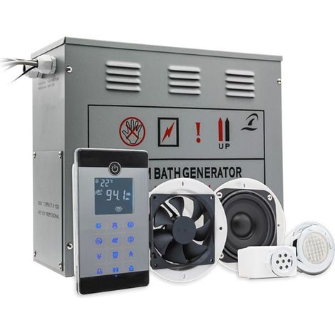 Poêle de sauna Poêle de sauna électrique, Nérateur de Sauna for bain de vapeur humide, Bluetooth AC, 4,5 kw, avec douche, accessoires de Spa, Valve de sécurité en laiton, vapeur à vidan automatique Ch (1/5)
