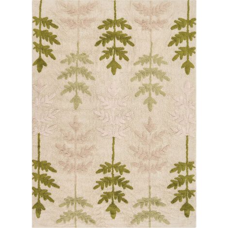 Kids Rug Beige and Green Cotton 140 x 200 cm Tufted Rectangular Shaped DARMA (1/5)