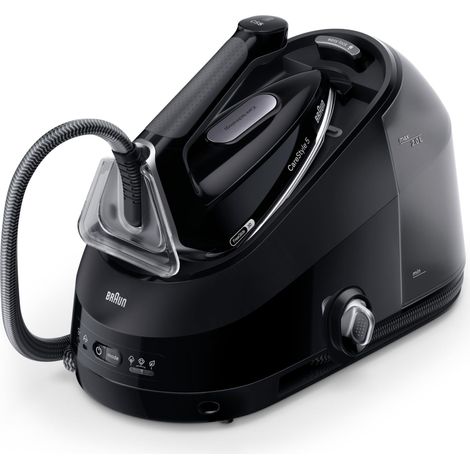Braun CareStyle 5 IS5249BK, Sistema Stirante con Tecnologia FreeGlide 3D, 150 g/min di Vapore, Riscaldamento Veloce, Modalità iCare, Stiratura Verticale, Serbatoio 2L Rimovibile, 2400W, Nero (1/5)