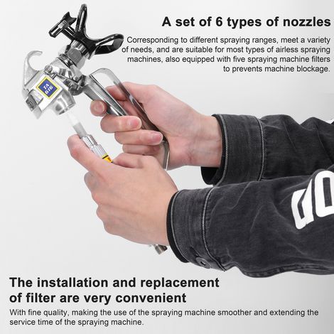 Airless-Farbdüsen- und Filterset, Wendedüsen für Spritzmaschinen, Spritzdüsenfilter-Kit, Zubehör (1/5)