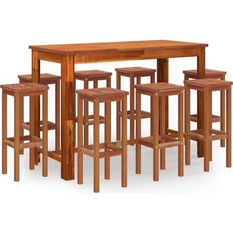 Maison Exclusive - Ensemble de bar de jardin 9 pcs Bois d'acacia solide (1/5)