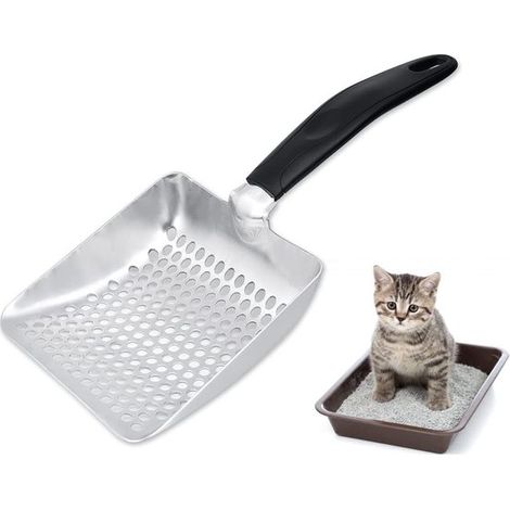 Pala metálica profunda para arena de gato (1/5)