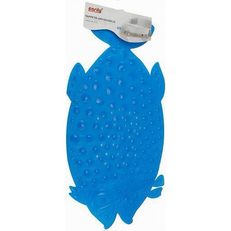 Cleafe - Tappeto Tappetino Pvc Pesce Celeste Antiscivolo Vasca Bagno Doccia 74x36cm 59617 - (1/2)
