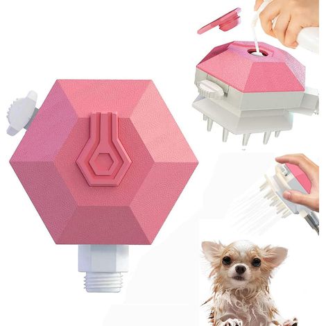 Douchette pour chien, brosse de massage pour le bain des animaux, douche 2 en 1 pour le soin des animaux (1/5)
