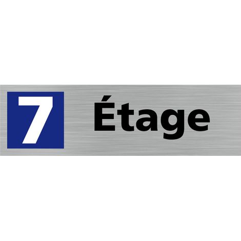 Pictogramme ETAGE 7 (Q0324).- Adhésif aspect aluminium brossé - (1/5)