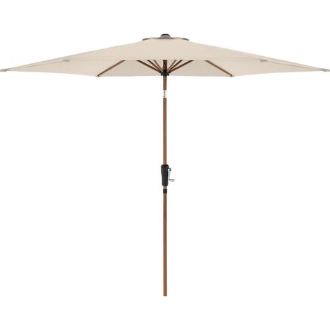 Doppler Mittelstockschirm "LIFE lift Woodstyle" Ø305 cm, natur, Bezug aus 100% Polyester, Gestell aus Stahl und Aluminium, Gewicht 8,2 kg (1/5)