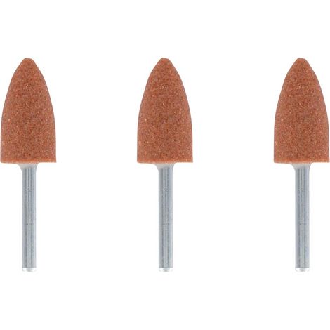 Dremel 952 Set di accessori per mole in ossido di alluminio, 3 mole a forma di cono per smerigliare e affilare i metalli (9,5 mm) (1/5)