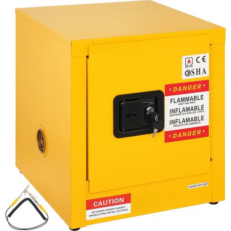 Mophorn Gabinete de seguridad para líquidos inflamables, 11 galones, gabinete de almacenamiento de líquidos inflamables de acero laminado en frío, 16,9 x 16,9 x 18,2 pulgadas (1/5)