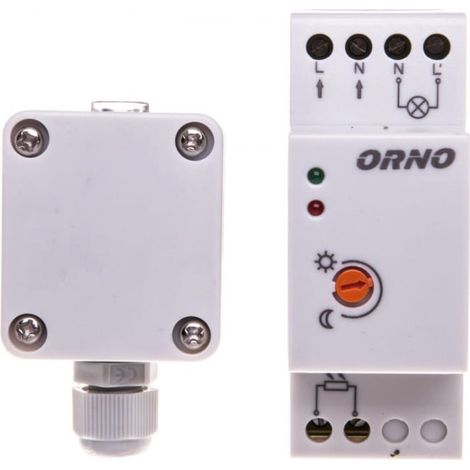 Dämmerungssensor für DIN-Schiene mit externer Sonde im Gehäuse 3000W 2-100lx IP65 / IP20 OR-CR-231