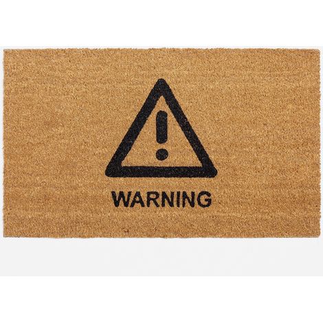 Rutschfeste Kokos-Fußmatte für den Eingangsbereich Warning (1/4)