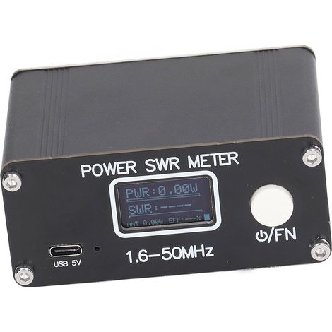 Compteur d'ondes stationnaires HF 150W 1.6-50MHz SWR-mètre pour radio FM/AM/CW/SSB avec batterie intégrée, mesure de puissance et ROS, appareil portable pour antenne. (1/5)