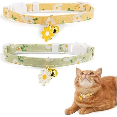Collier de Chat - Mignon - Lot de 2 - Coton - Sécurité Amovible