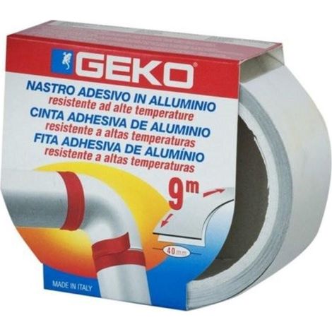 NASTRO IN ALLUMINIO ALTA TEMPERATURA BIANCO MM 40 X 9 MT TUBI STUFE FER 95099 (1/2)