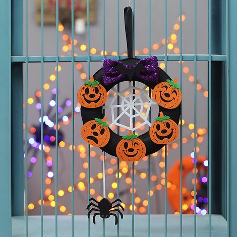 Halloween-Dekorationen, Gruselkugeln, Haustür, Fensterdekoration, Halloween-Dekorationen, Geisterkranz, Kürbis, Totenkopf, Traubenkranz, Dekoration (1/5)