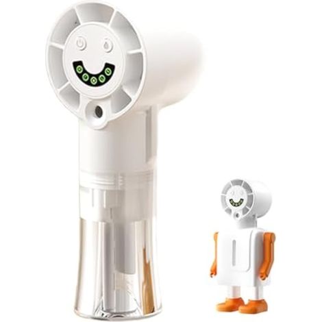 Mini ventilateur portable avec brumisateur, rechargeable par USB, 4 vitesses, silencieux et doté d'un support pour les voyages. (1/5)