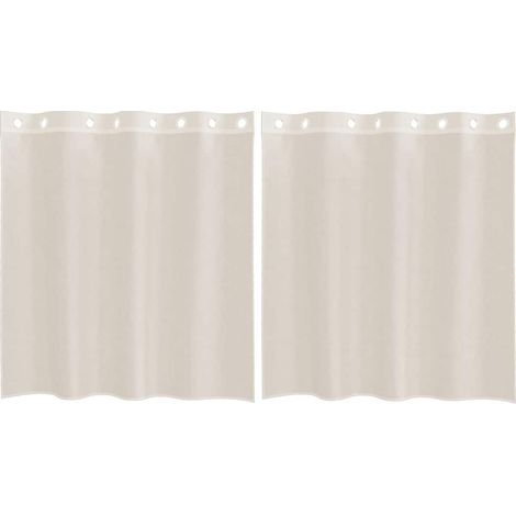 Maison Exclusive - Voálové závěsy s průchodkami 2 ks krémové 140x140 cm (1/5)