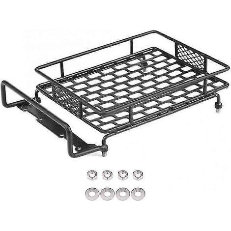Porte-bagages de toit en métal 170 x 110 mm pour voiture RC crawler Axial SCX10 TRX4 D90 CC01 1/10 (noir) (1/5)