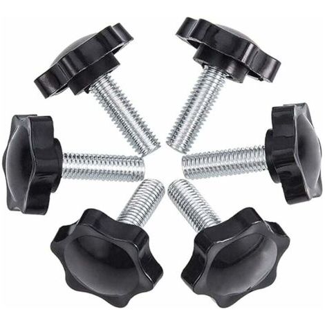 Lot De 6 Vis À Oreilles M8 50 44 Avec Pinces Moletées En Plastique Pour Bouton Étoile (1/4)