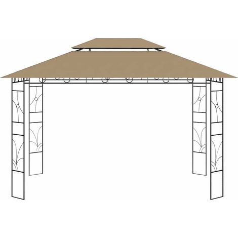 vidaXL Cenador gris taupé 4x3x2,7 m 160 g/m² (1/2)