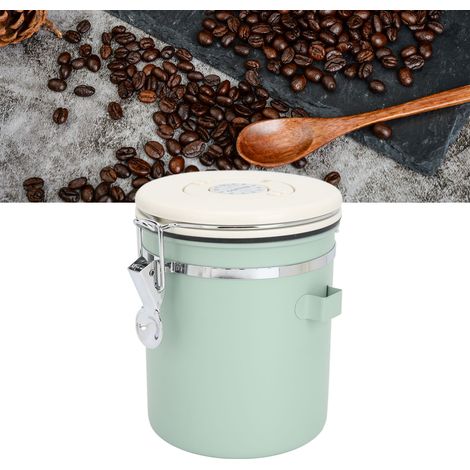 Récipient hermétique en acier inoxydable 304 avec cuillère et évent, idéal pour la conservation du café en grains, du thé et du lait en poudre, 1,5 L (1/5)