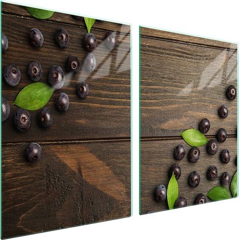 Plaque de protection en verre pour poêle 2x45x52 Bois (1/5)