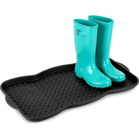 Vassoio per scarpe 73x38 cm, tappetino nero resistente per la protezione del pavimento