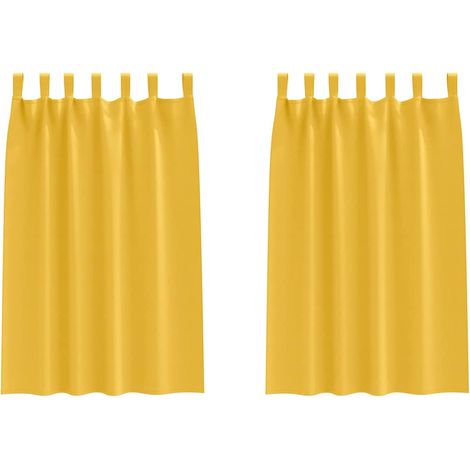 Maison Exclusive - Verdunkelungs-Vorhänge mit Ringen 2 pcs Senfge