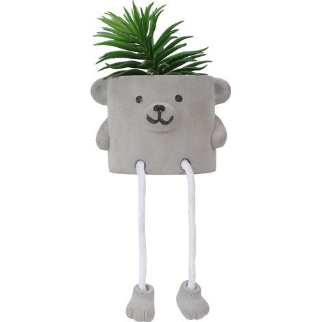 Plantes succulentes artificielles en pot ciment suspendues, décoration colorée durable pour bureau et maison (1/5)