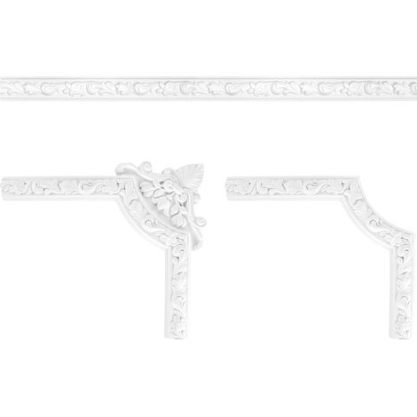 Bordo per parete e soffitto fregio stucco PU resistente agli urti CR705/A/B: Segmento CR705B - 350 x 290 x 25 mm
