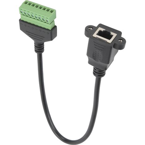 Adaptateur RJ45 Femelle à 8 Pins, Câble Ethernet Court avec Connecteur sans Soudure Vert