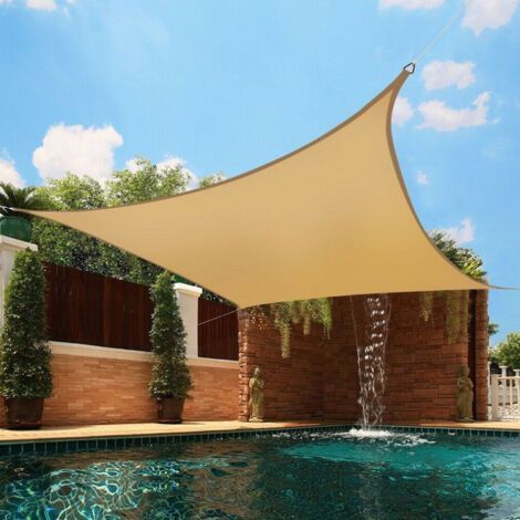 Voile quadrangulaire voile parasol en tissu Oxford voile parasol extérieur imperméable à l'eau protection solaire UV (1/5)