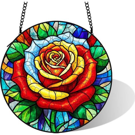 Ornement mural en vitrail coloré, diamètre: 15 cm (1/5)