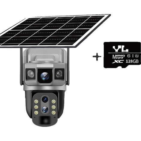 Telecamera di videosorveglianza a energia solare, connettività 4G, visione notturna a colori, telecamera 4G e scheda da 128 GB (1/2)