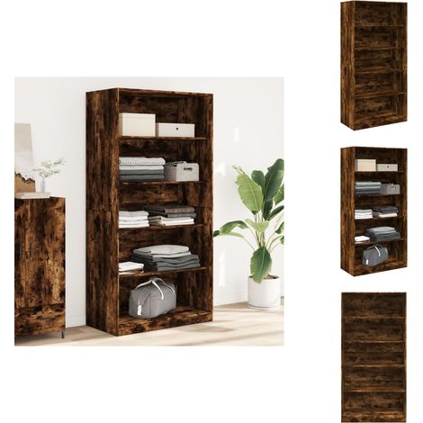 Garde-robe chêne fumé 100x50x200 cm bois d'ingénierie - Armoire - Placard - Dressing - Meuble Rangement - Commode (1/5)