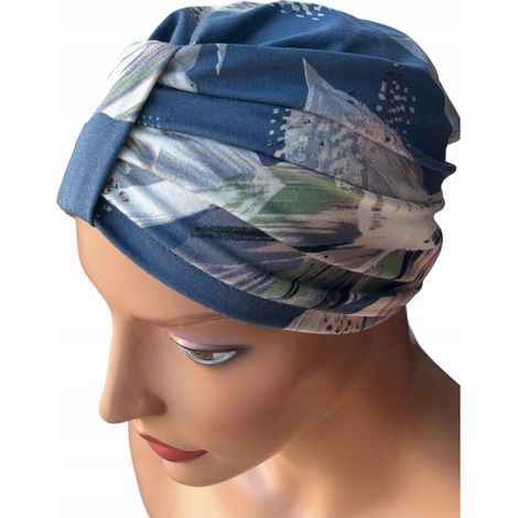 Turbante femenino Emma 259, un sombrero que se usa en la cabeza también después de la quimioterapia. (1/5)