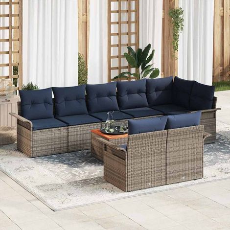 Teenpull – Gartensofa-set 9 Stk. Grau Poly-Rattan (1/5)