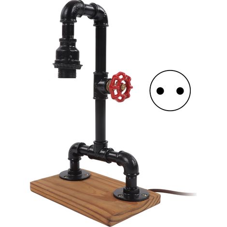 Lampe de table LED rétro tuyau d'eau décorative 220V EU pour chambre restaurant bureau (1/5)