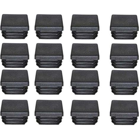 Promotion, Bouchon Plastique 40x40mm Embout Tube Carre Noir Plastique Embout Bouchons D'obturation pour Pieds de Meuble Trampoline 16PCS,C (1/4)