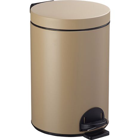 Poubelle à pédale Sanelia - seau antibactérien - 14l - beige gris - RAL 1019 (1/2)