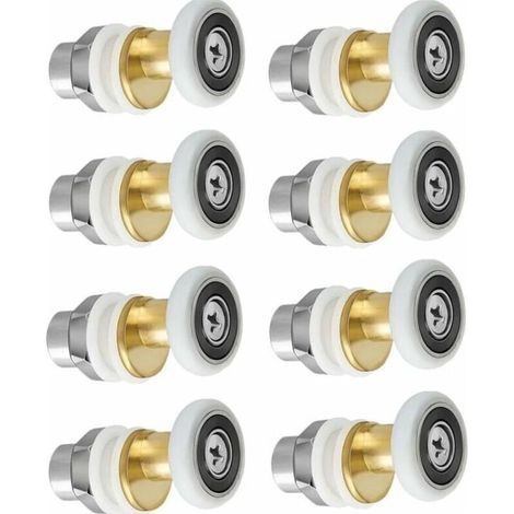 Porte de Douche - Rouleau Roulette Roue pour Porte de Douche Roulettes Coulissantes Porte Roue de Remplacement pour Rouleau 8 pièces 23mm (1/4)