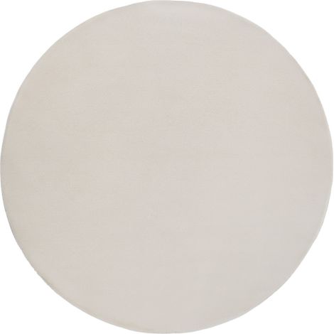 Tappeto Rotondo a Pelo Lungo Beige Chiaro 160 x 160 cm in Finta Pelliccia per Soggiorno e Studio Vantira (1/5)