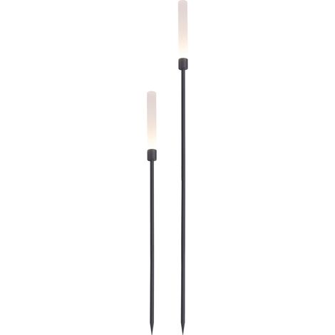 Lichtmasten 126 + 91 cm, 2er-Pack, grau