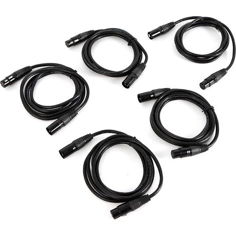 5 Stück 1 m DMX-Kabel, DMX-Signalkabel für die Übertragung von digitalen Audio- und DMX-Beleuchtungssteuerungsdaten