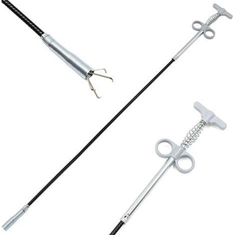 Pince à griffes flexible Outil de nettoyage tuyaux préhension (système pression ressort) 4 multifonction pour évier cuisine, salle bain - 90 cm 1 pièce